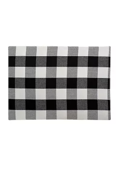 Outlet 🎉 C&F Franklin Checkered Plaid Black Placemat Set of 6 ✨ -C&F Shop Belk 1047
