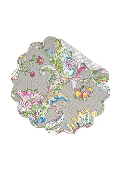 Coupon 🎁 C&F Frey Round Quilted Reversible Colorful Paisley Placemat Set of 6 🛒 -C&F Shop Belk 1059