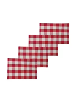 Cheapest 🔔 C&F Franklin Checkered Plaid Red Placemat Set of 4 🎁 -C&F Shop Belk 1268