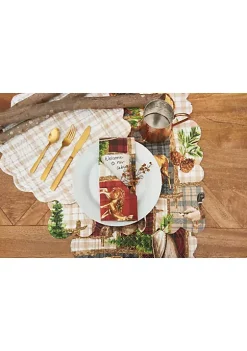 Promo 😉 C&F Bryson Retreat Reversible Rustic Lodge Napkin Set of 6 ❤️ -C&F Shop Belk 1327