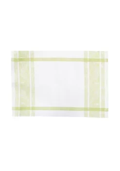 Hot Sale 🤩 C&F Rose Trellis Jacquard Peridot Cotton Woven Placemat Set of 6 🔥