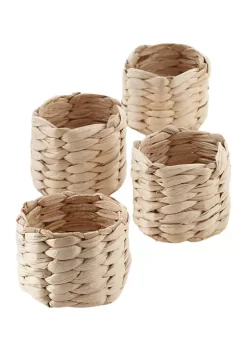 Brand new ✔️ C&F Set of 4 Rattan Napkin Rings ⭐ -C&F Shop Belk 138