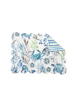 Coupon 🥰 C&F Crescent Bay Quilted Reversible Nautical Beach Placemat Set of 6 🔔 -C&F Shop Belk 19