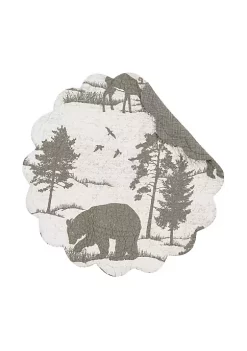 Best deal 😍 C&F Henderson Hideaway Round Woven Reversible Rustic Winter Wilderness Placemat Set of 6 ❤️