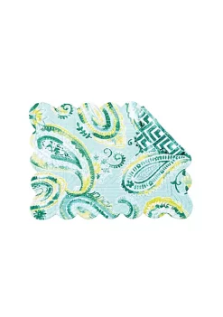 Promo 🎉 C&F Jade Cotton Quilted Rectangular Reversible Placemat Set of 6 ✨ -C&F Shop Belk 203