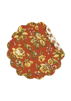 Cheapest 🤩 C&F Estelle Round Quilted Reversible Floral Damask Placemat Set of 6 ❤️ -C&F Shop Belk 25