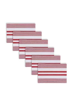 Top 10 😉 C&F Red & White Stripe Cotton July 4th Woven Placemat Set of 6 🥰