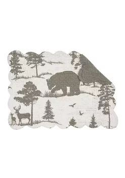 Promo 🧨 C&F Henderson Hideaway Woven Reversible Rustic Winter Wilderness Placemat Set of 6 🥰