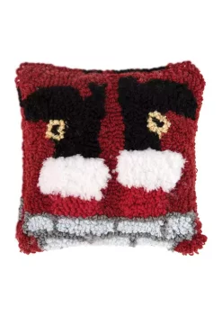 New 🧨 C&F Santa Hooked Petite 8 in x 8 in Pillow 🎁