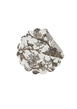 New ⌛ C&F Hemlock Trails Cotton Quilted Round Reversible Placemat Set of 6 🎁