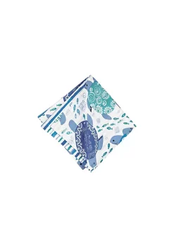 Budget ⭐ C&F Turtle Bay Reversible Blue Coastal Napkin Set of 6 😍 -C&F Shop Belk 978